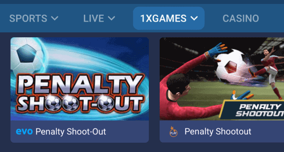 “1XGames” option “1XGames” option